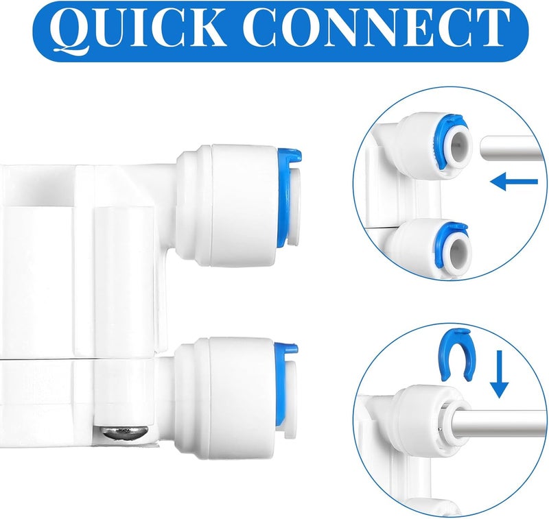 Colingmill 4 Pack 1/4 Inch Tube Automatic Shut off Valve, with Quick Connect Fittings, for Ro Reverse Osmosis Water Filter System, White - Image 3